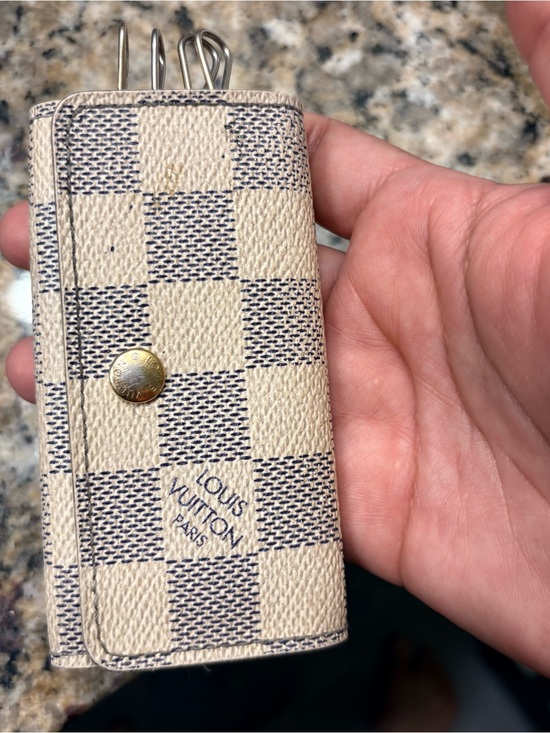 Louis Vuitton Handbags - Louis Vuitton Cream Saffiano Leather Key Holder with Gold Hardware